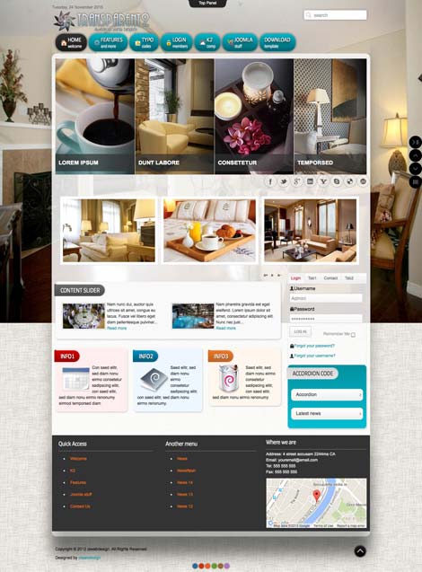 Ol Transparent2 Plantilla Joomla para sitios web de hoteles boutique