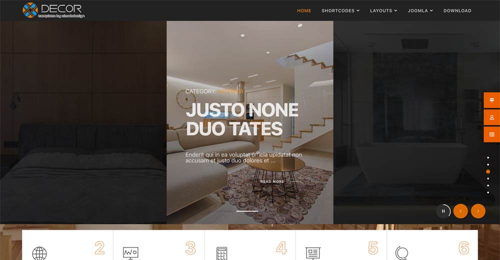 Interior design Joomla template