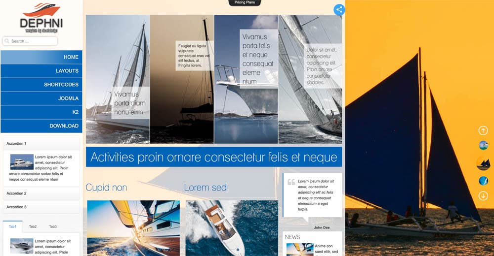 Joomla Yacht Template