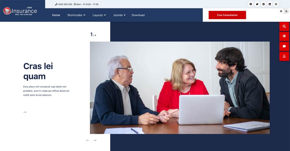insurance Joomla template