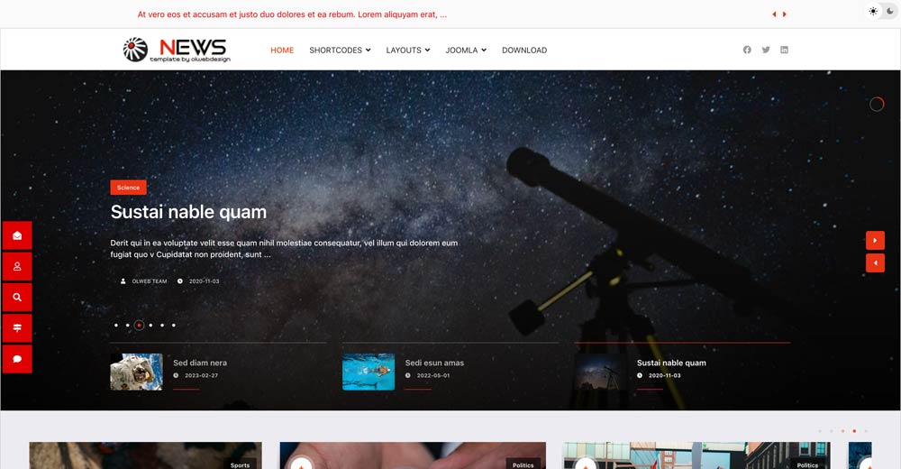 News magazine Joomla template