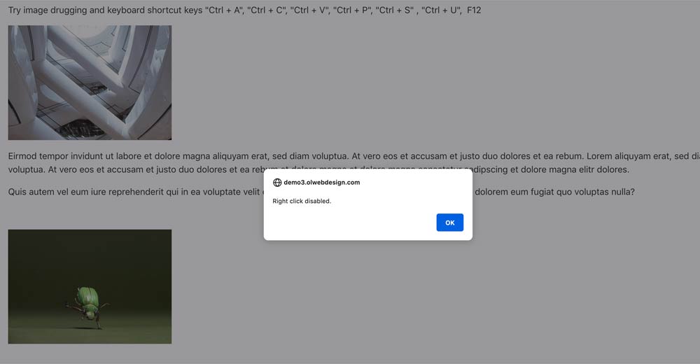 No right click joomla module