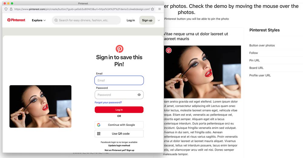 Pinterest joomla module